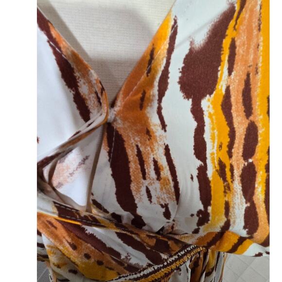 NWT BloomChic Women Striped Overlap Collar Maxi Dress Plus Size: 14-16 (1X) - Picture 6 of 8